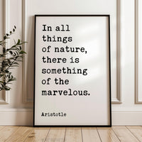 Aristotle Quote Print, In All Things Of Nature, Typography Wall Art, Philosophy Decor