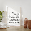 If a man really likes potatoes, he must be a pretty decent sort of fellow. A.A. Milne Quote Art Print,   Kitchen and Dining Art (1920)