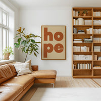 Hope Typography Art Print,  Mid•Century Modern,  Good Vibes,  Modern,  Optimism,  Inspirational • Gift Idea