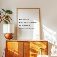 Dandelion Haiku Poem Print, Nature Typography, by Jessie Dysart , Encouragement Wall Art