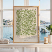 I Am The Vine,  You Are the Branches,  William Morris Willow,   John 15:5,  Art Print