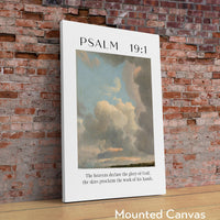 Psalm 19:1 The heavens declare the glory of God. Typography Art Print,  Typography - Christian - Scripture - Cloud Study John Constable