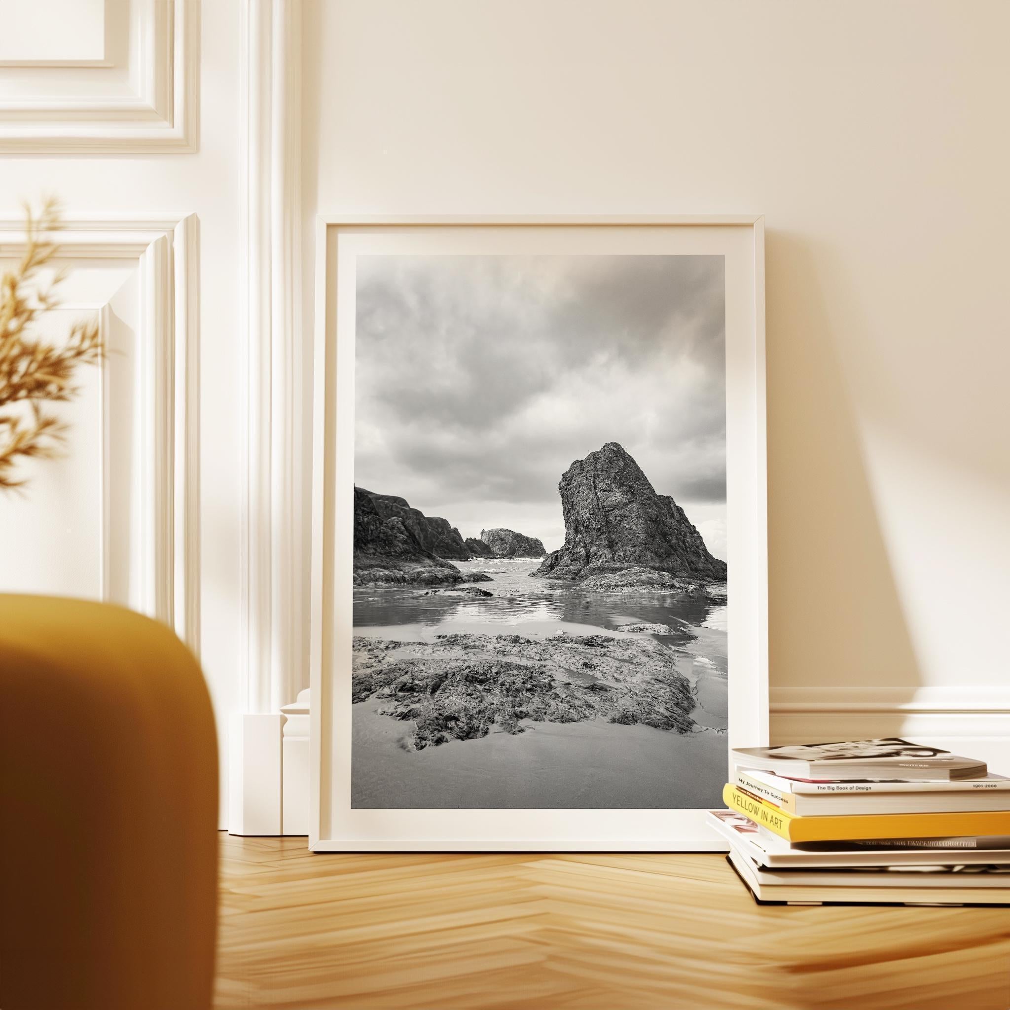 Bandon Beach Black White Photo Print Oregon Coast,  Wall Art Moody,  Photography Jessie Dysart