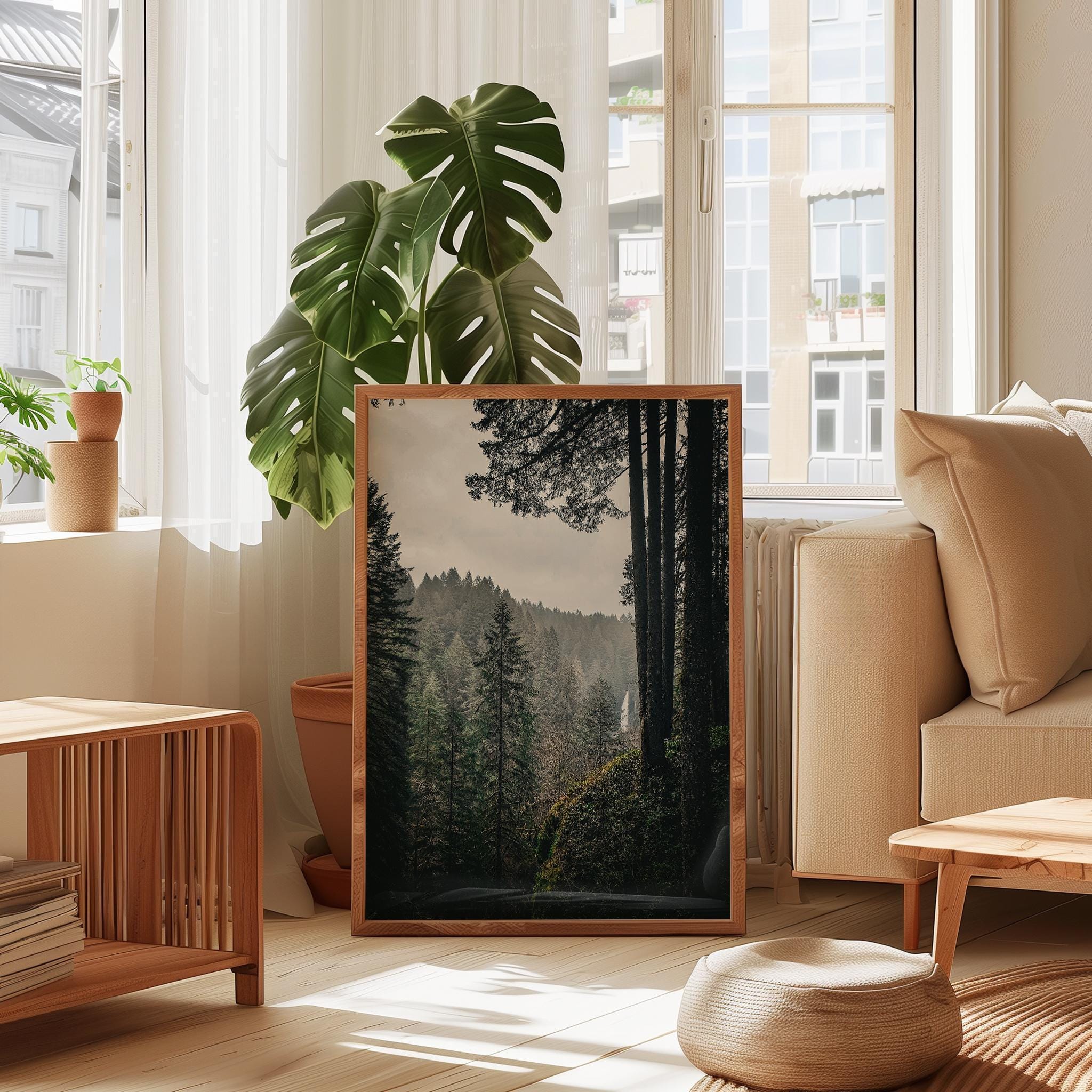 Silver Falls State Park Wall Art,  Oregon Forest Photography Print,  Moody Waterfall Landscape Décor, Pacific Northwest Nature Photo