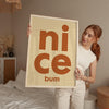 Nice Bum Typography Art Print,  Mid•Century Modern,  Bathroom Wall Art,  Funny,  Humor,  Gift Idea