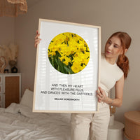 And Then My Heart With Pleasure Fills,  William Wordsworth Quote,  Daffodils Typography Art Print