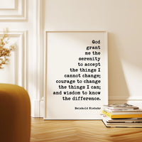 Serenity Prayer Typography Art Print • God Grant Me The Serenity To Accept The Things I Cannot Change • Faith • Gift Ideas