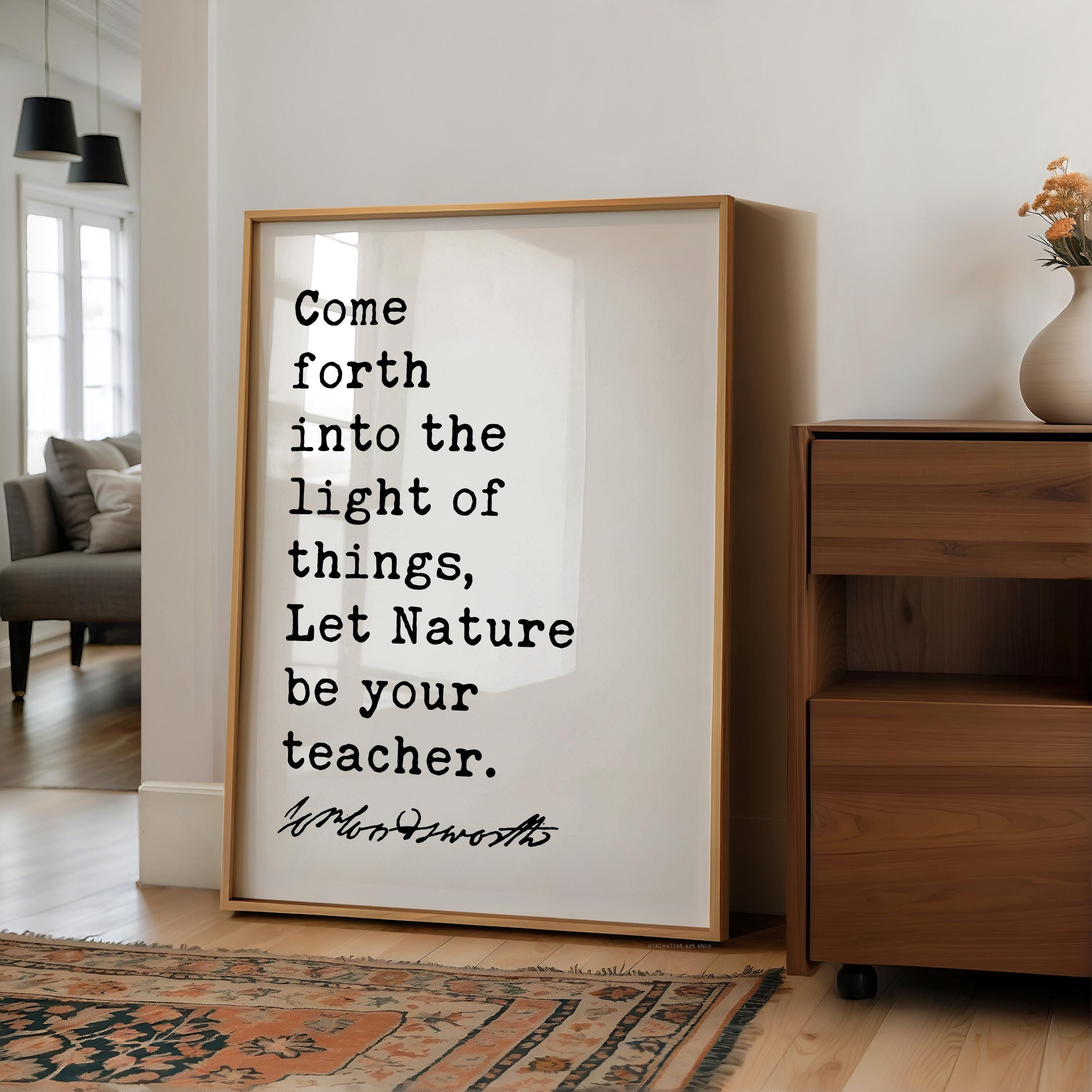 William Wordsworth Quote Print, Nature Be Your Teacher Wall Art, Literary Typography Decor