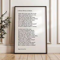 A Dream Within a Dream,  Edgar Allan Poe Poem,  Typography Art Print ,  1849
