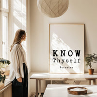 Know Thyself,  Socrates Quote,  Typography Art Print,  Stoic Philosophy