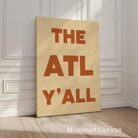 The ATL Y'all Minimalist Typography Art Print,  Atlanta, Georgia,  ATL,  History,  Culture,  Mid•Century