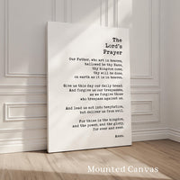 The Lord's Prayer Typography Art Print,  Our Father, Who Art In Heaven, Hallowed Be Thy Name,  Christian,  Gifts