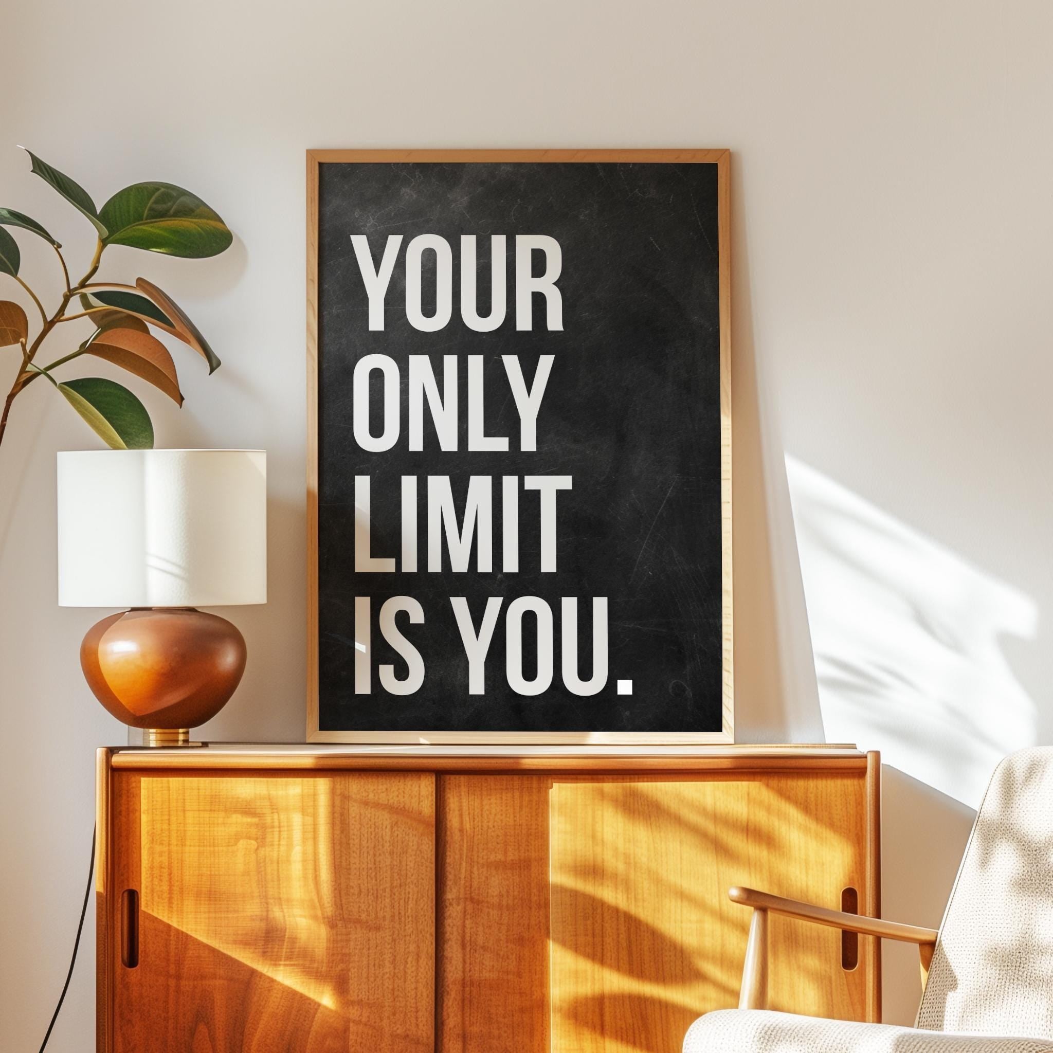 Your Only Limit Is You Print, Motivational Wall Art, Inspirational Office Decor, Home Gym