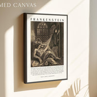 Mary Shelley Frankenstein Quote Wall Art,  “Oh! Be Men...” Engraving by W. Chevalier Print