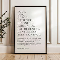 Galatians 5:22-23 Fruit of the Spirit Print, Christian Wall Art, Bible Verse Decor