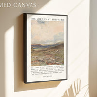 The Lord Is My Shepherd Psalm 23 Art Print,  Christian Typography Wall Art