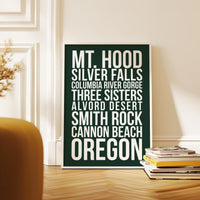 Oregon Natural Wonders Wall Art, Mt Hood, Silver Falls, Cannon Beach Travel Decor, PNW