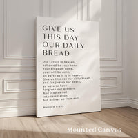 The Lord’s Prayer Print: Christian Scripture Wall Art, Give Us This Day