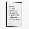 Before you heal someone, ask him if he's willing to give up the things that make him sick. Hippocrates Quote Framed Canvas Art