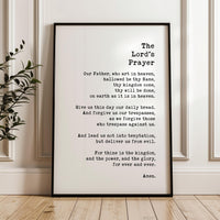 The Lord's Prayer Typography Art Print,  Our Father, Who Art In Heaven, Hallowed Be Thy Name,  Christian,  Gifts