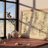 Oregon Skyline Trail: Vintage Trail Map Art Print,  1936 US Forest Service