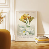 Consider the Lilies,  Scripture Wall Art - Matthew 6 28–29 Verse