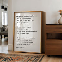 The Moon Is Distant From the Sea,  Emily Dickinson Poem,  Typography Art Print