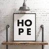 Hope Typography Print - Inspirational Print - Minimalist Art Print - Hope - Nursery Wall Art