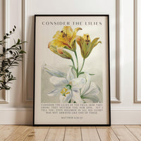 Consider the Lilies,  Scripture Wall Art - Matthew 6 28–29 Verse