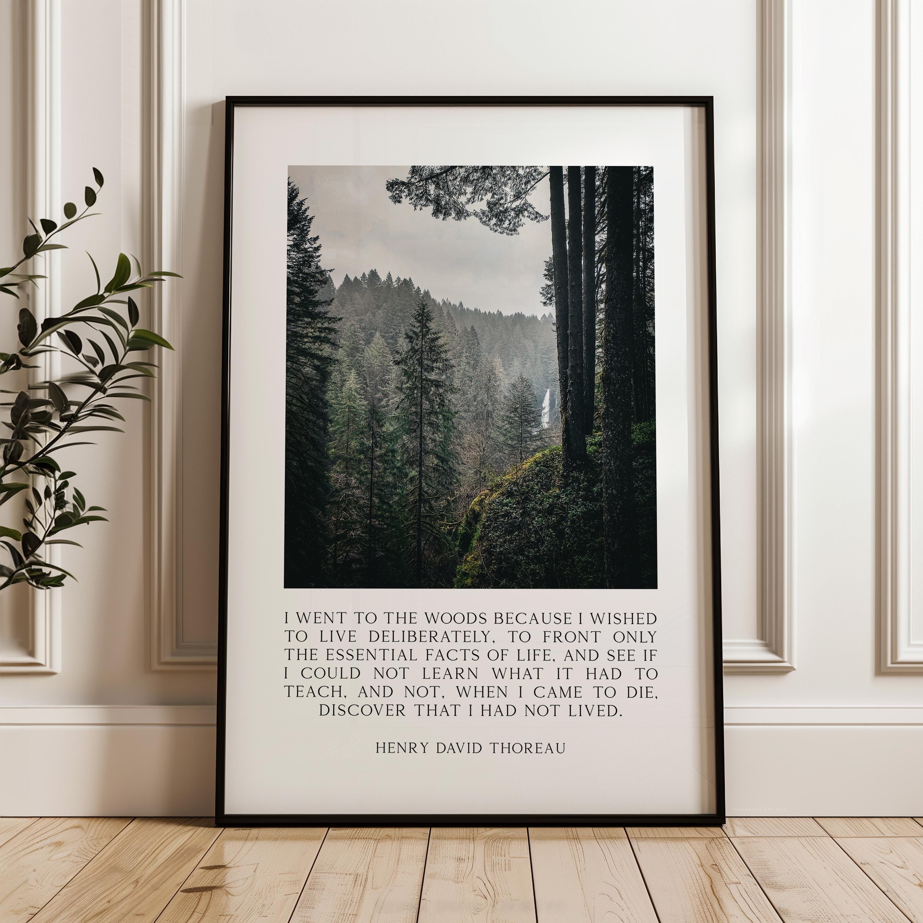 Henry David Thoreau Quote Print, Silver Falls State Park Oregon Photography, Nature Wall Art