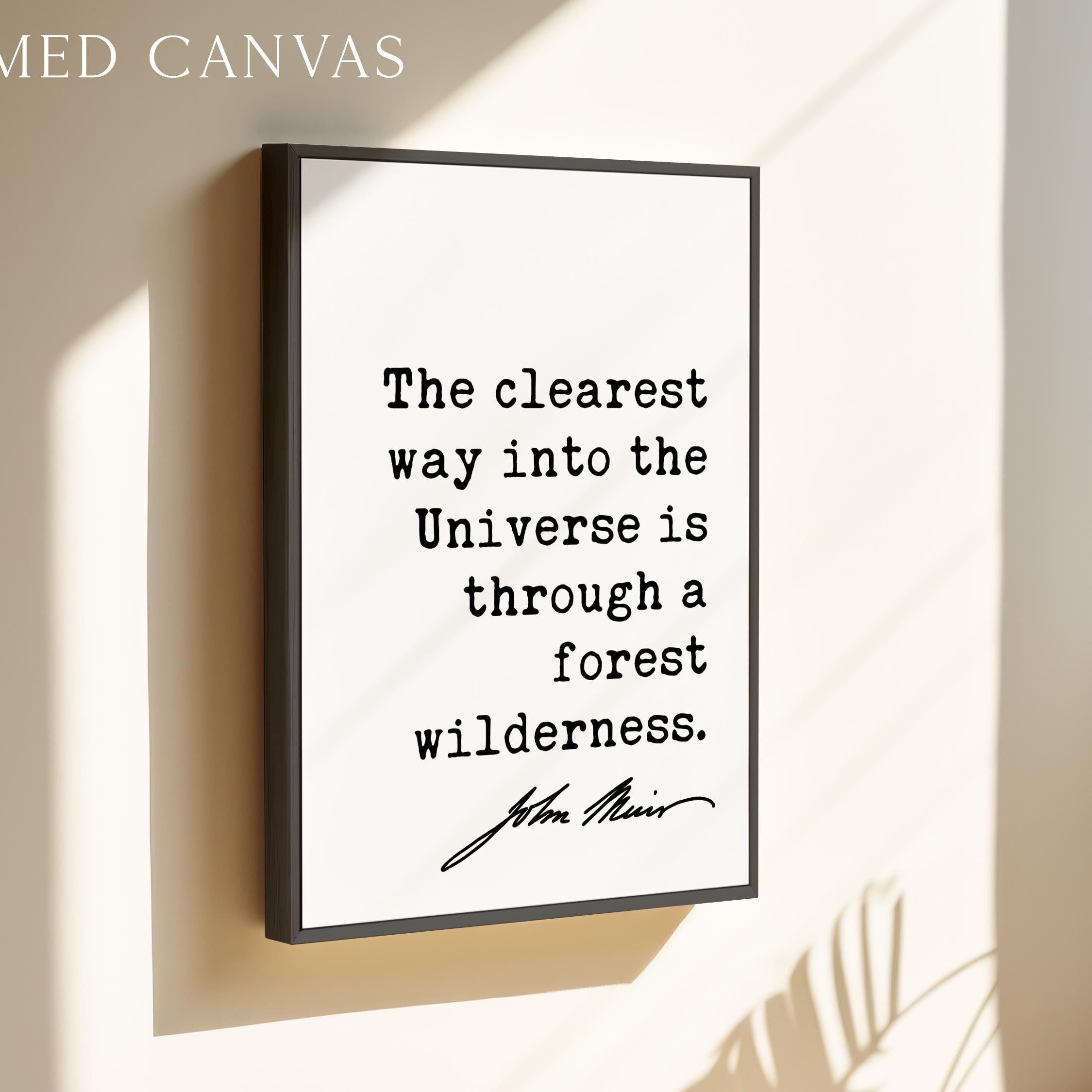Nature Wall Art: The Clearest Way Into The Universe,  John Muir Quote