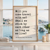 Walt Whitman Love Quote Print,  Romantic Typography Wall Art,  Couples Gift Travel Quote Decor