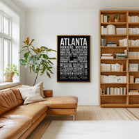 Atlanta Wall Art Print, Atlanta Neighborhood Poster, Buckhead Midtown Virginia Highland, ATL City Typography