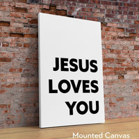Jesus Loves You Typography Art Print,  Faith - Religious - Nursery Wal Art - Spiritual - Inspirational - Affirmation - Wall Art