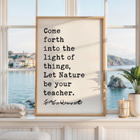 William Wordsworth Quote Print, Nature Be Your Teacher Wall Art, Literary Typography Decor
