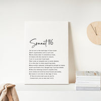 William Shakespeare Sonnet 116 Low Profile Mounted Canvas Typography Art Print