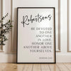 Be Devoted to One Another in Love, Romans 12:10,  Personalized with Name,  Typography Art Print,  Christian,  Wedding,  Anniversary