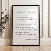 Native American Prayer Typography Art Print,  Inspirational Wall Art,  Thinking of You Gift,   Spiritual