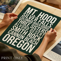 Oregon Natural Wonders Wall Art, Mt Hood, Silver Falls, Cannon Beach Travel Decor, PNW