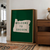 Welcome to Oregon Sign Art Print, Pacific Northwest Decor, PNW Decor, Travel Gift