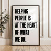 Motivational Office Wall Art,  Helping People Quote Print,  Minimalist Typography,  Business Decor