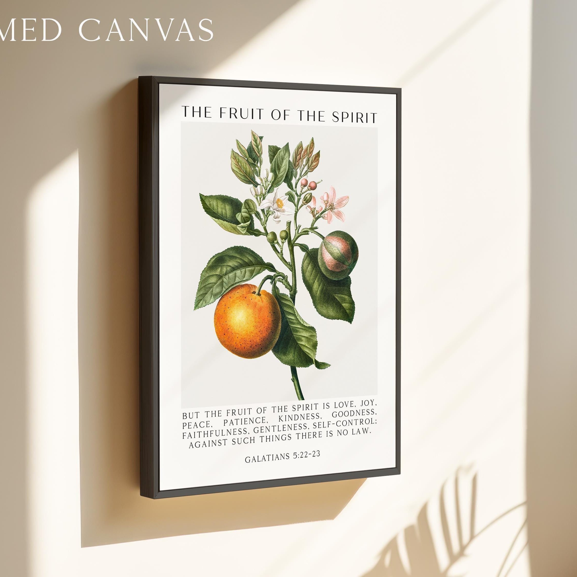 Fruit of the Spirit, Is Love, Joy, Peace, Patience, Kindness,  Galatians 5:22-23, Art Print