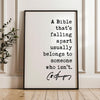 A Bible that’s falling apart usually belongs to someone who isn’t. Charles Spurgeon Quote,  Typography Art Print