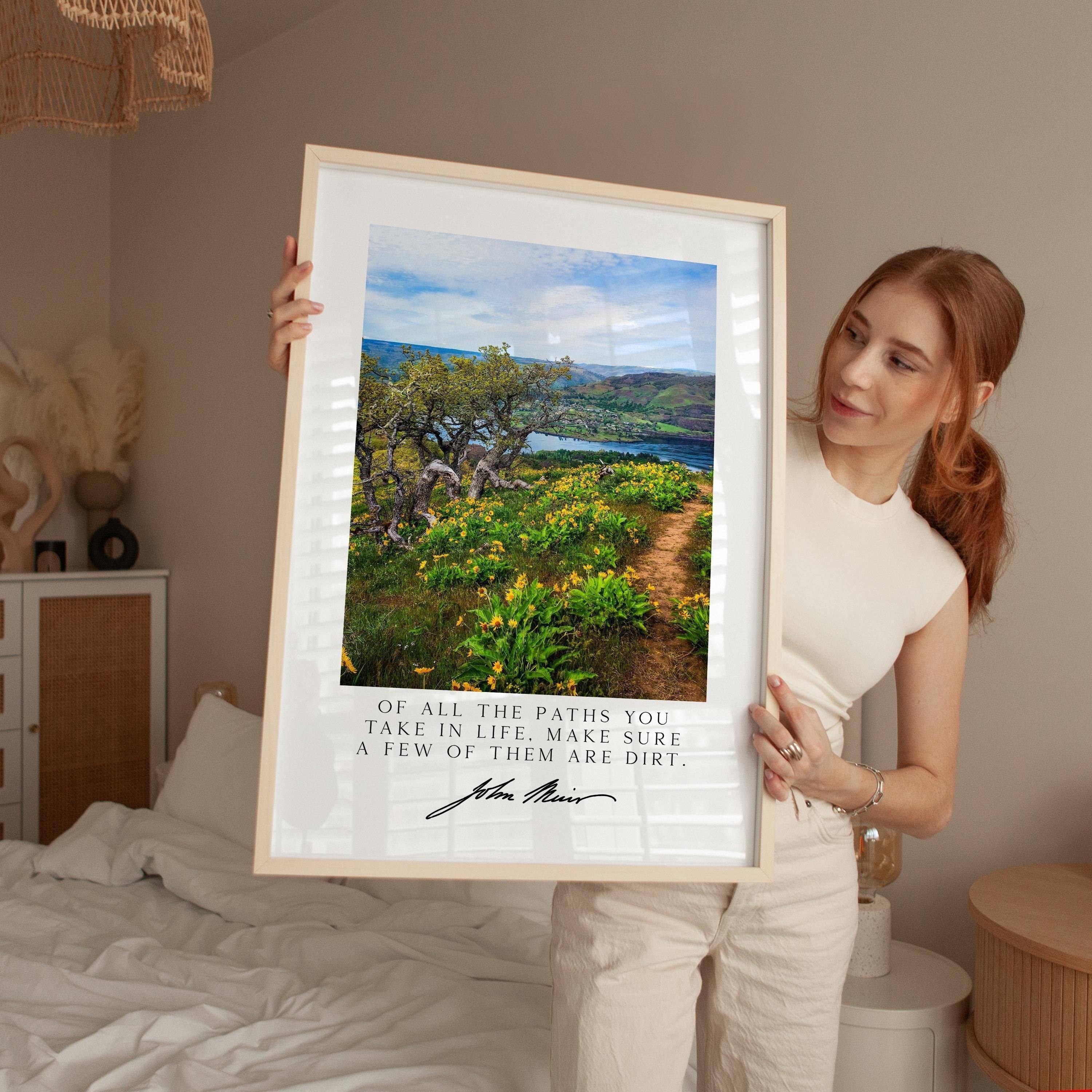 John Muir Quote Wall Art,  Of All the Paths You Take in Life Photography Print,  Tom McCall Point Trail Oregon Nature Décor