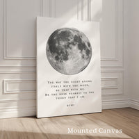 Rumi Moon Quote,  Wall Art Celestial Minimalist Poetry Print - Night Sky Decor