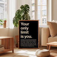 Your Only Limit Is You Print, Motivational, Inspirational, Office Decor, Gym Art, Entrepreneur Gift
