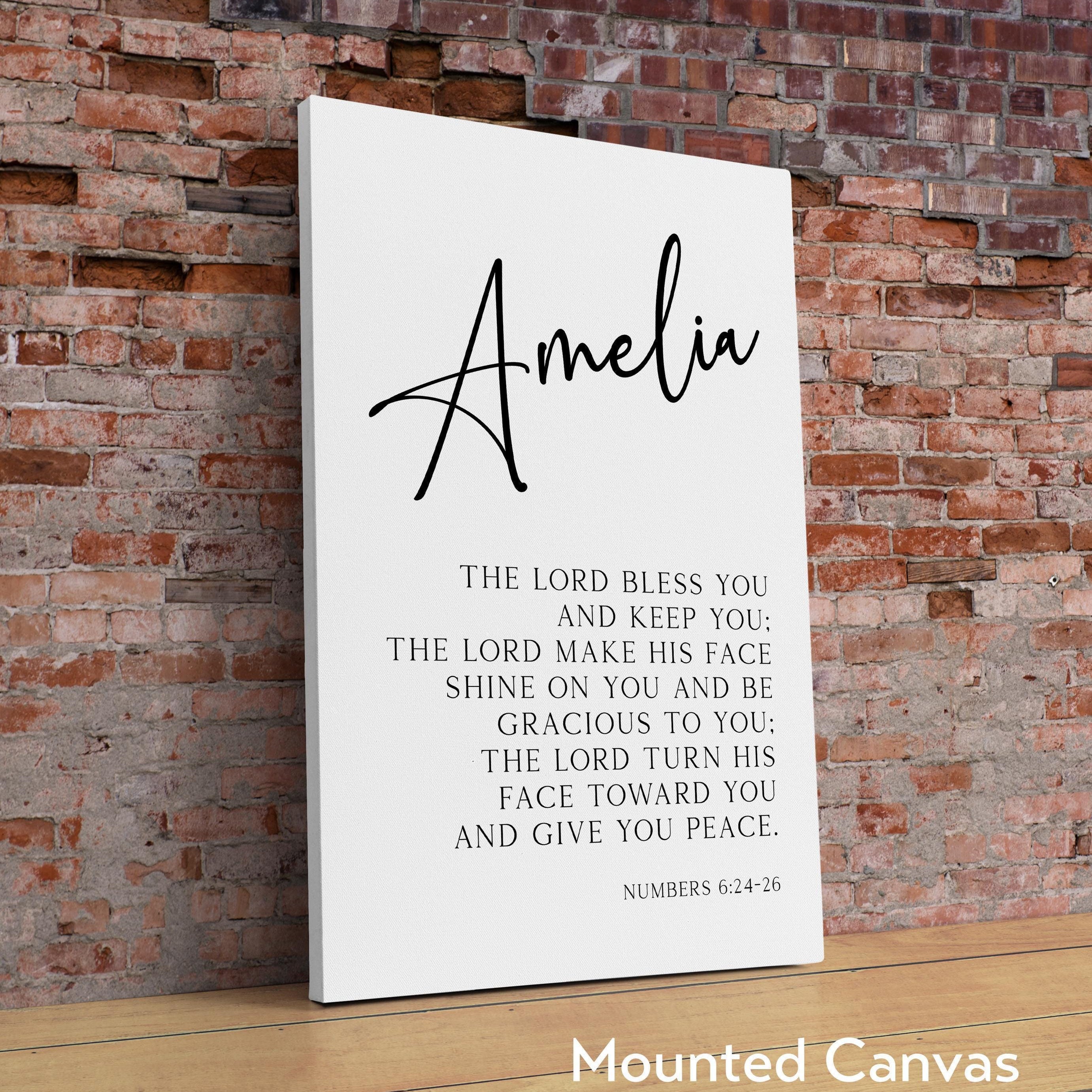 Numbers 6:24-26 The Lord bless you and keep you... the Lord turn his face toward you and give you peace. Personalized Typography Art Print