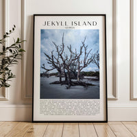 Jekyll Island, Georgia Typography Art Print,  Driftwood Beach,  Photo,  Travel