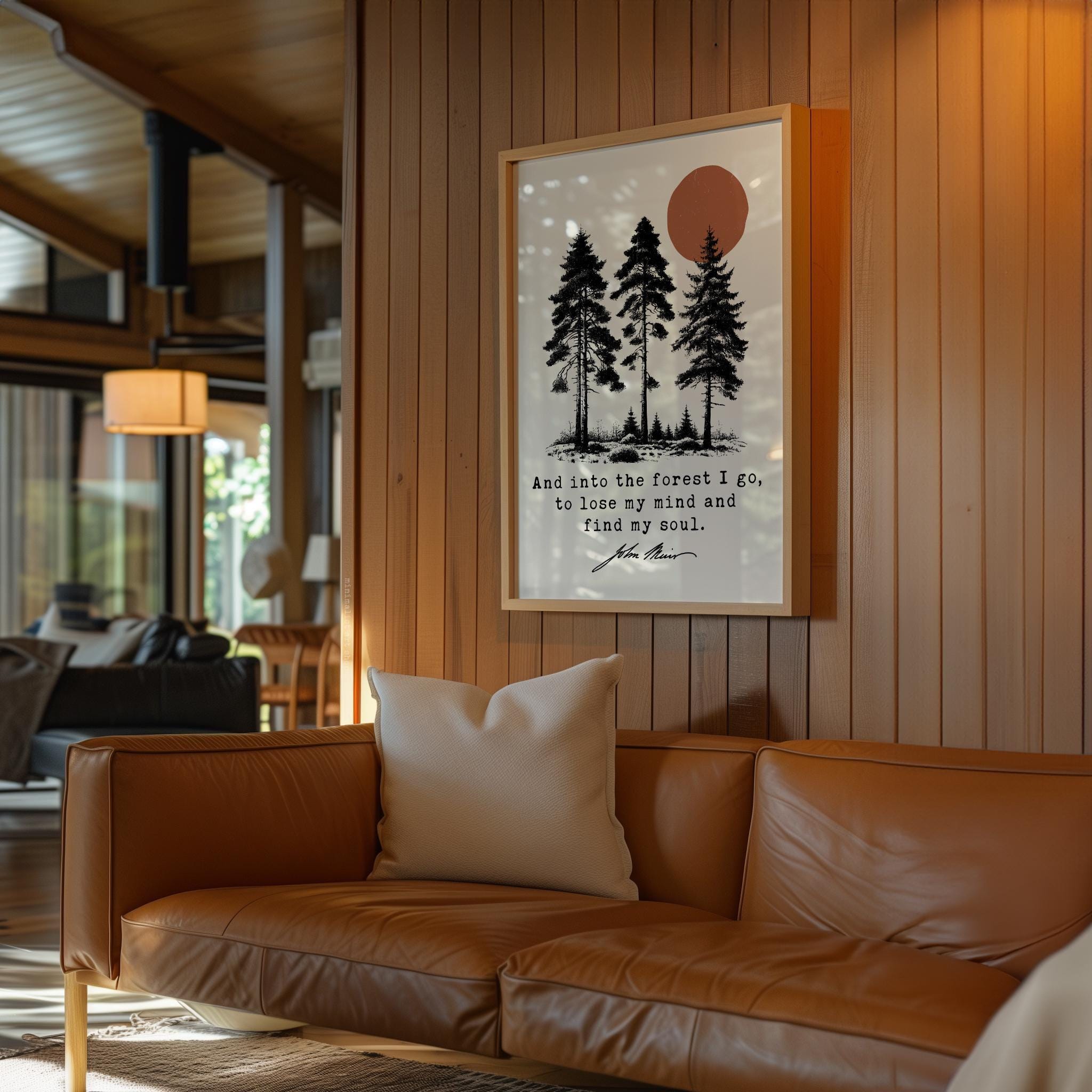 Into the Forest I Go Print, John Muir Quote, Nature Lover Typography Art, Hiking Decor