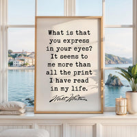 Walt Whitman Quote Print, What Is That You Express, Literary Wall Art, Minimalist Typography
